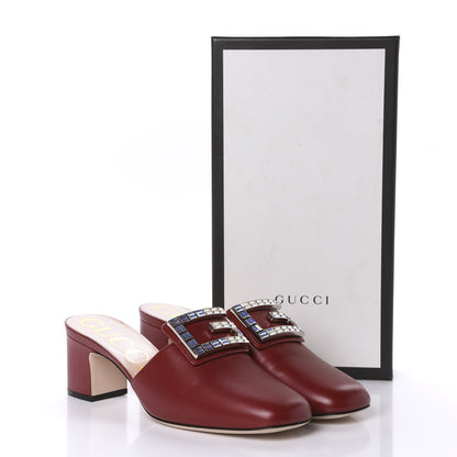 Gucci Malaga Kid Crystal Square G Madelyn Mules 40.5 Romantic Cerise 12 of 12