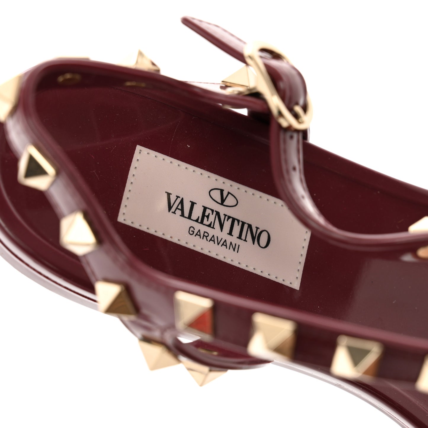 PVC Jelly Rockstud Caged Sandals 38 Cerise