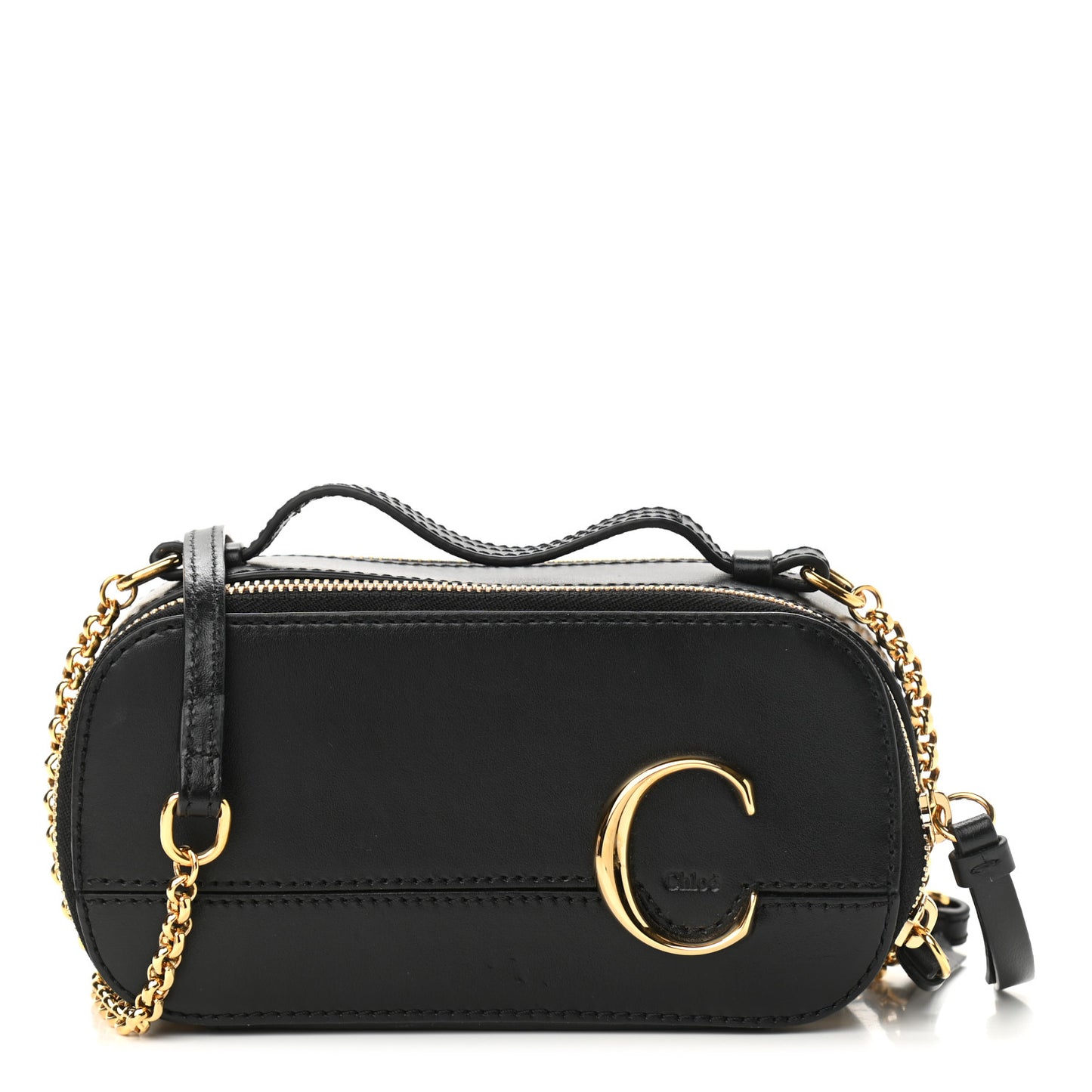 Calfskin Mini C Vanity Bag Black