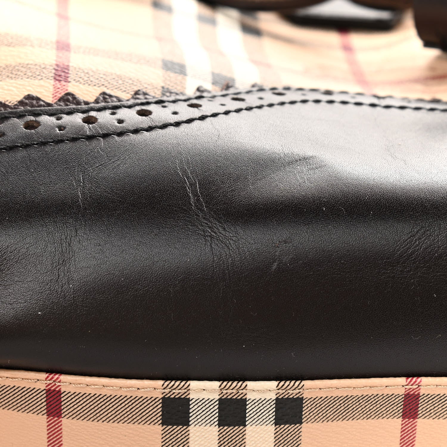 Burberry Haymarket Check Medium Brogue Tassel Tote 17 of 19