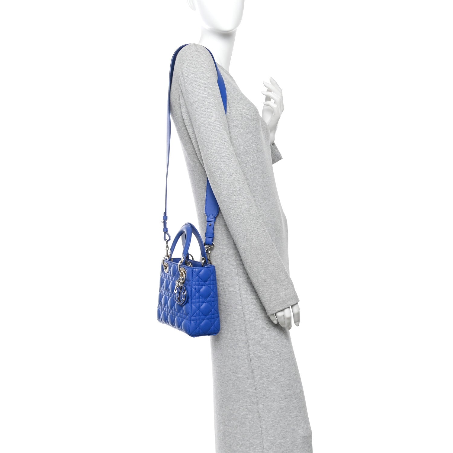 Christian Dior Lambskin Cannage Small My ABCDior Lady Dior Blue 2 of 11