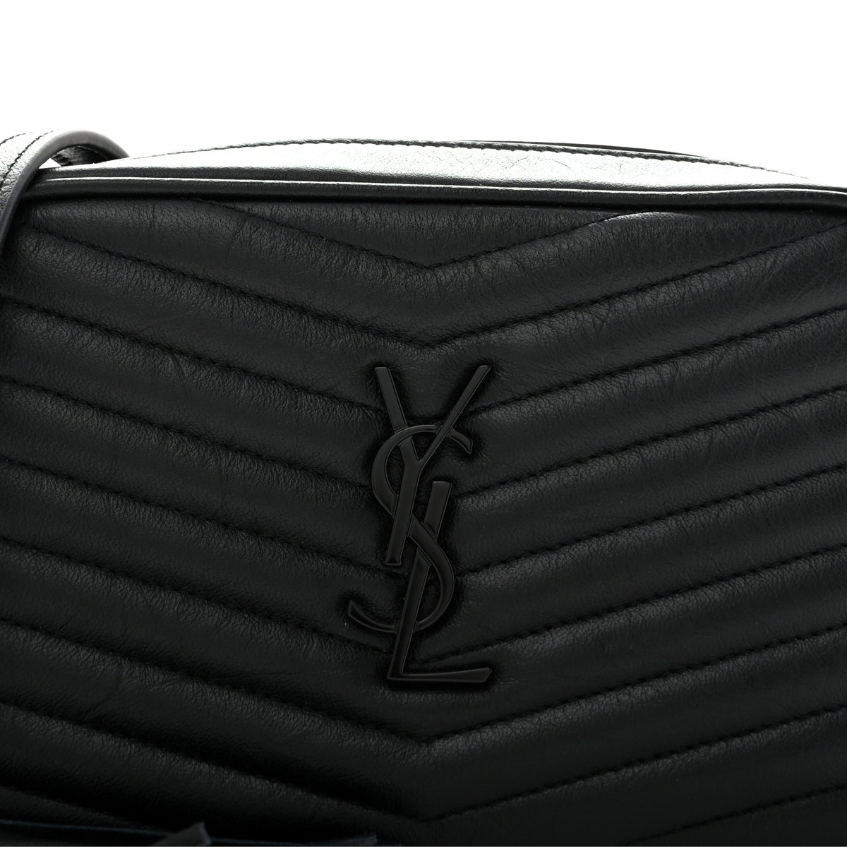 Calfskin Matelasse Monochrome Monogram Mini Lou Camera Bag Black