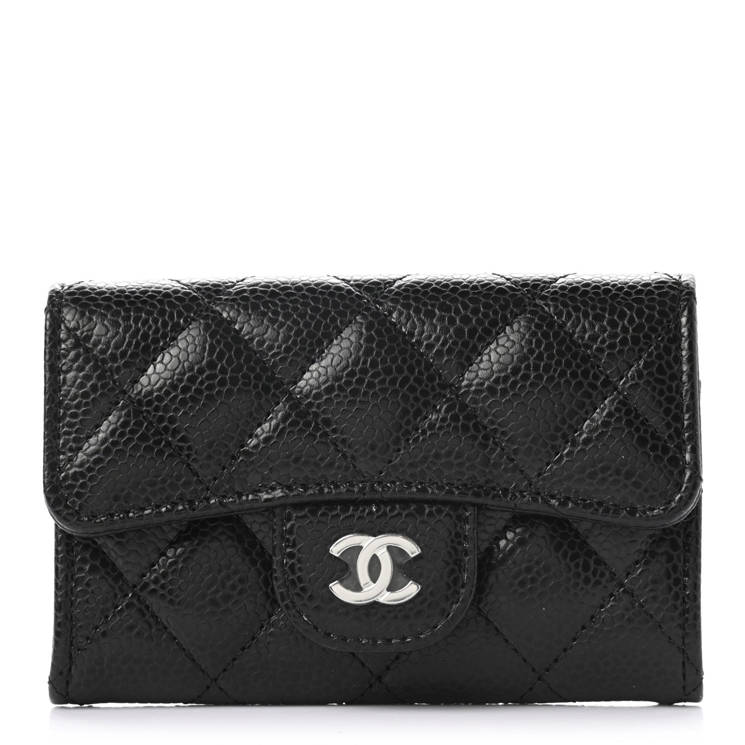 Chanel Caviar Quilted Flap Card Holder Wallet Black 1 of 7