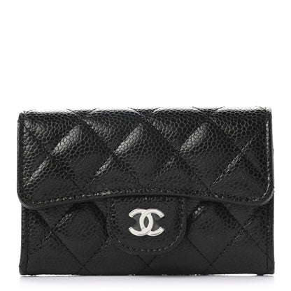 Chanel Caviar Quilted Flap Card Holder Wallet Black 1 of 7