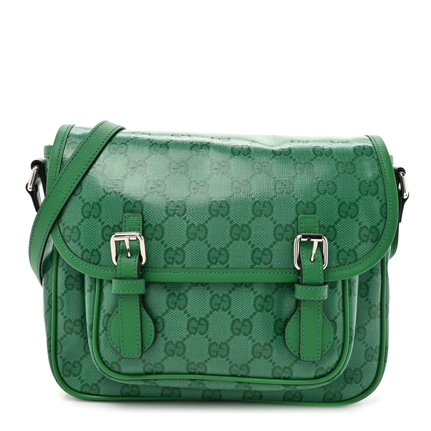 Gucci Monogram GG Childrens Messenger Bag Green 1 of 10