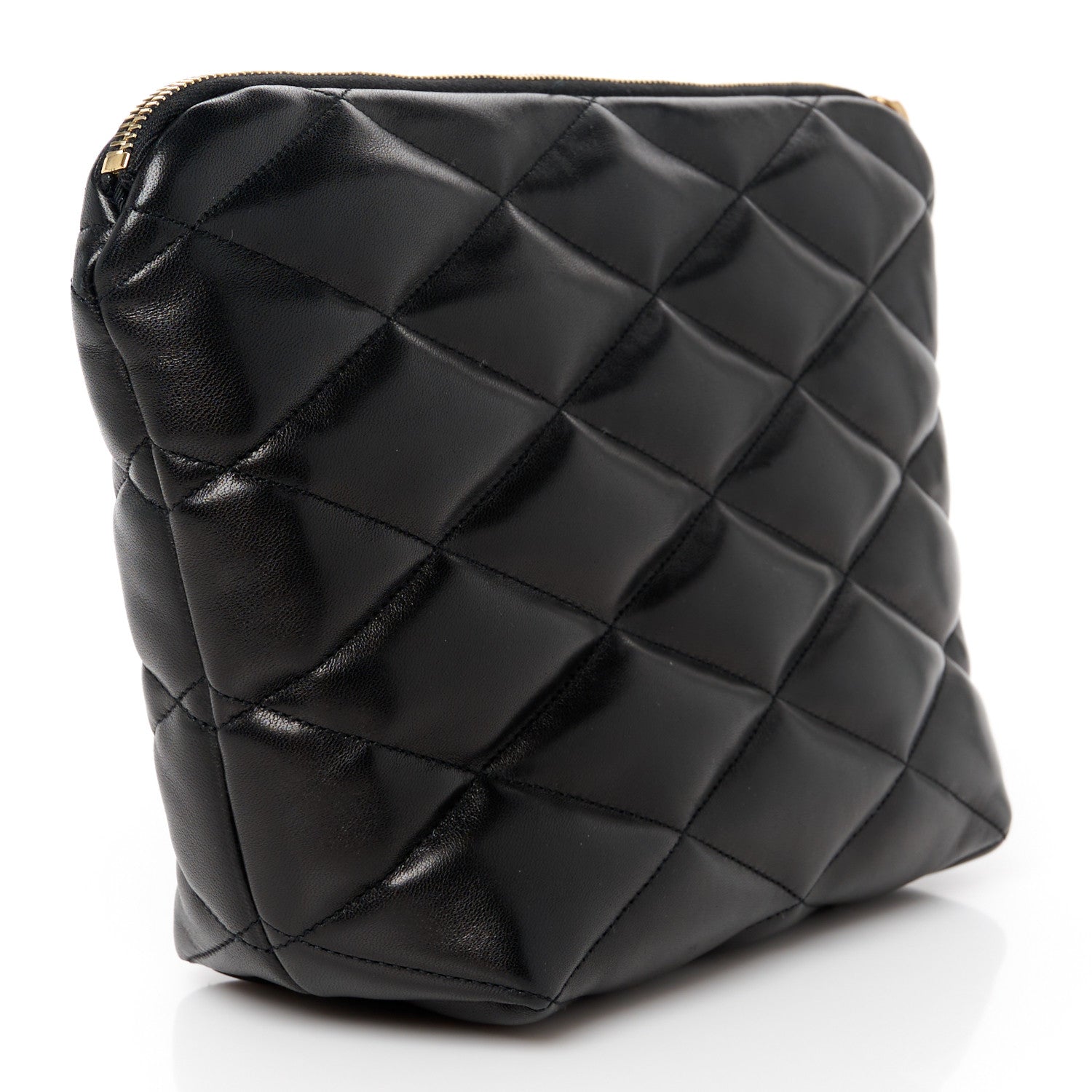 Saint Laurent Lambskin Monogram Medium Sade Puffer Pouch Black 3 of 10
