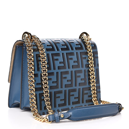 Fendi Vitello Liberty Bi-Color FF 1974 Embossed Small Kan U Shoulder Bag Balena Black 3 of 10