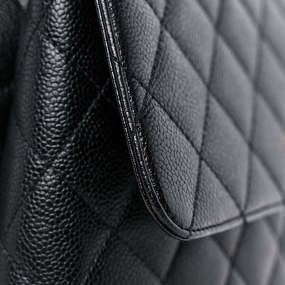 Chanel Caviar Quilted Jumbo Kelly Flap Black 17 of 18