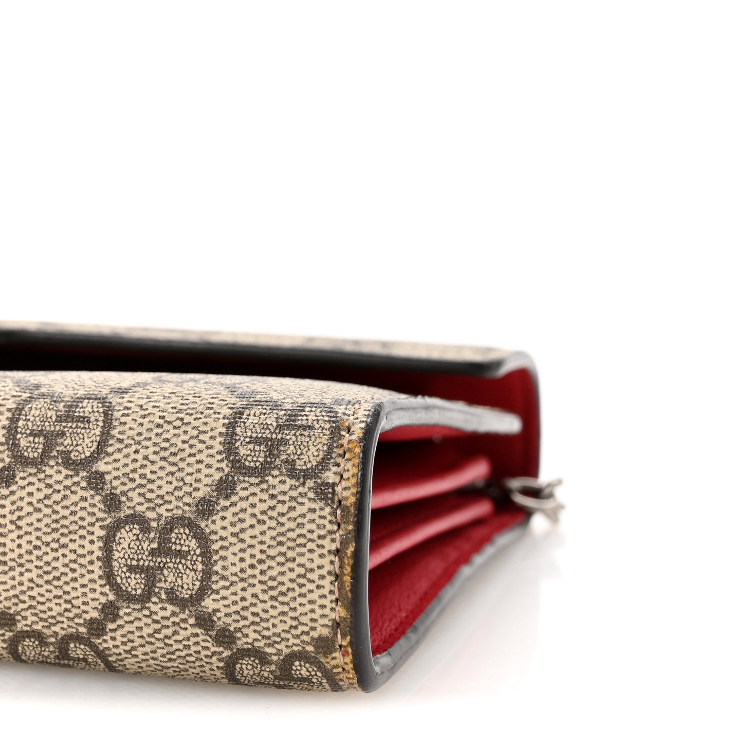 Gucci GG Supreme Monogram Mini Dionysus Chain Wallet Beige Vulcanic Red 10 of 11