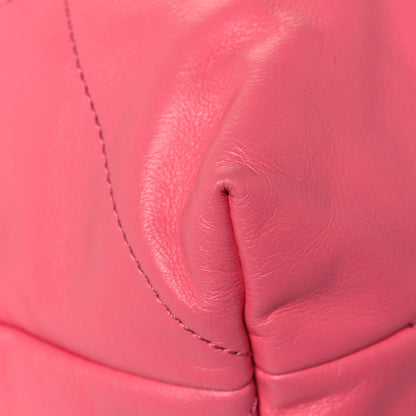 Chanel Shiny Calfskin Quilted Chanel 22 Drawstring Bag Coral Pink 12 of 13