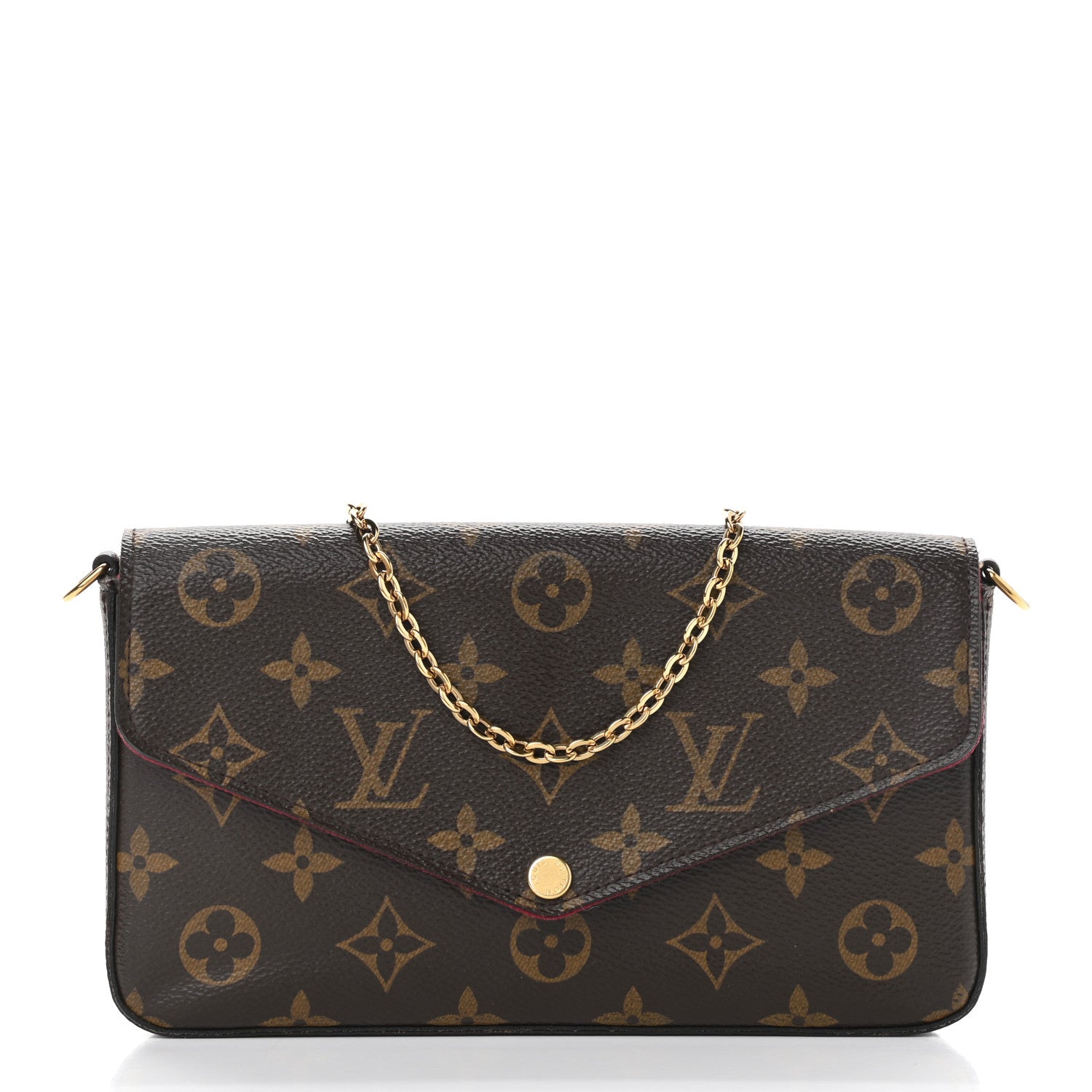 Louis Vuitton Monogram Pochette Felicie Chain Wallet Fuchsia 3 of 14