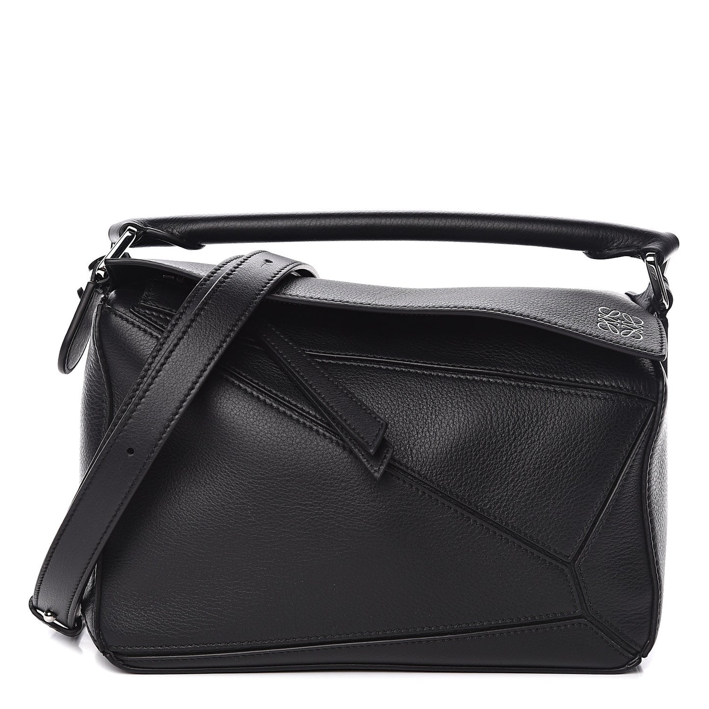 Calfskin Small Puzzle Bag Black