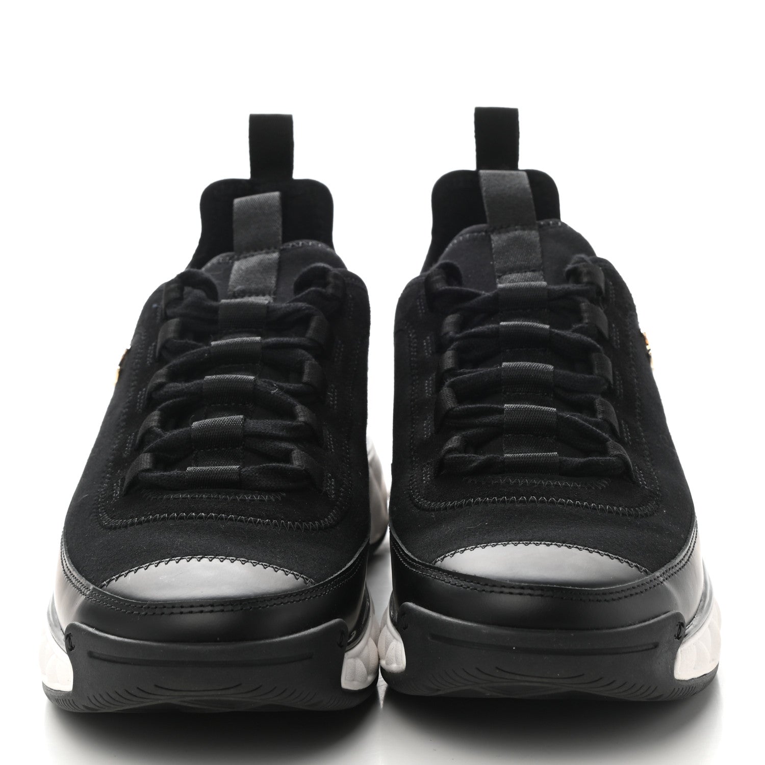 Chanel Velvet Calfskin Mixed Fibers CC Sneakers 39.5 Black 2 of 10
