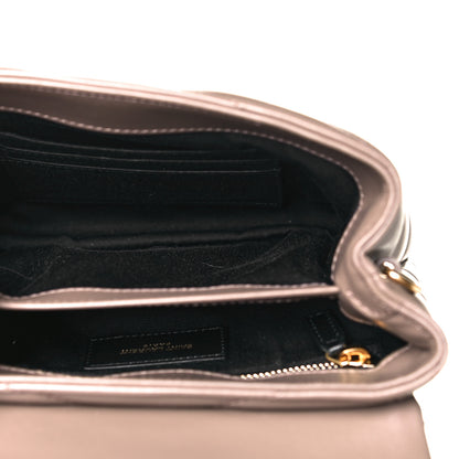 Saint Laurent Calfskin Y Quilted Monogram Toy Loulou Crossbody Bag Dark Beige 5 of 12