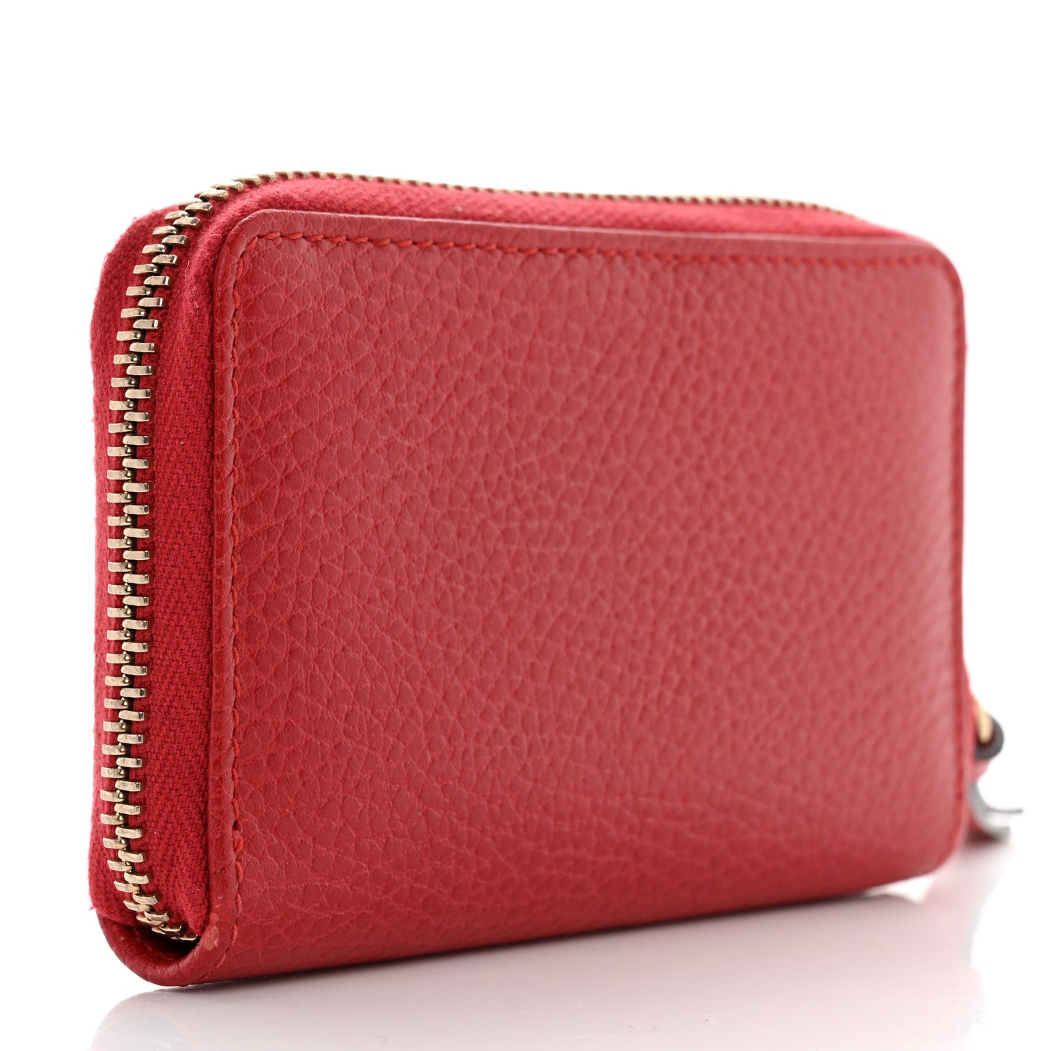 Gucci Dollar Calfskin Swing Zip Around Coin Purse Wallet Red 3 of 11