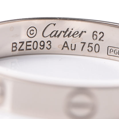 Cartier 18K White Gold 3.5mm LOVE Wedding Band Ring 62 10 4 of 4