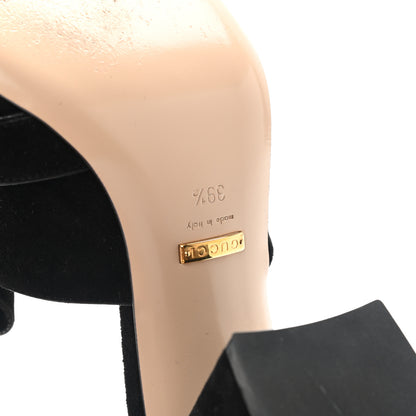 Gucci Kid Scamosciato GG Marmont Fringe 75mm Slide Sandals 39.5 Black 6 of 7