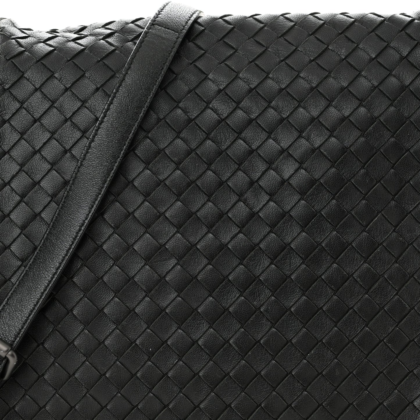 Nappa Intrecciato Messenger Bag Black