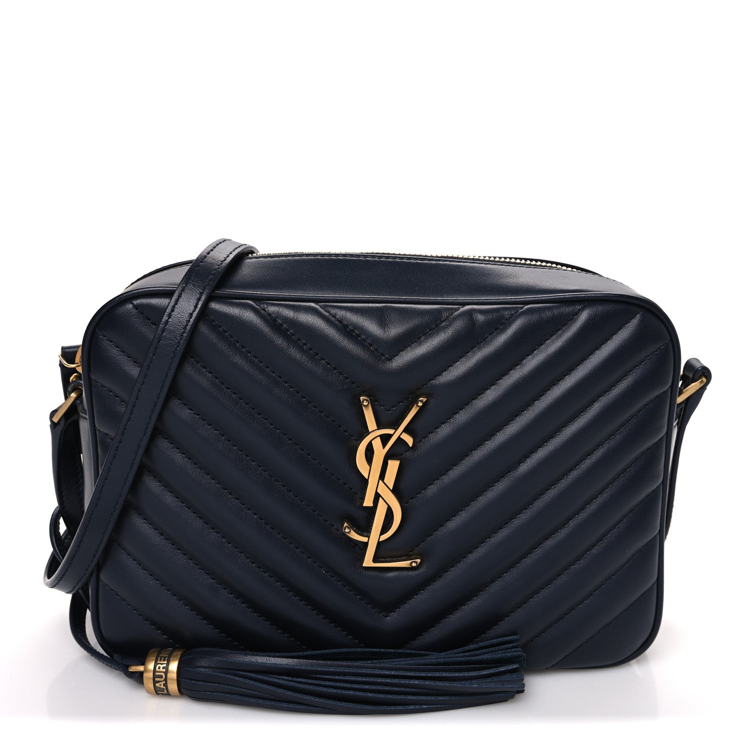 Saint Laurent Calfskin Matelasse Monogram Lou Camera Bag Deep Marine 1 of 10