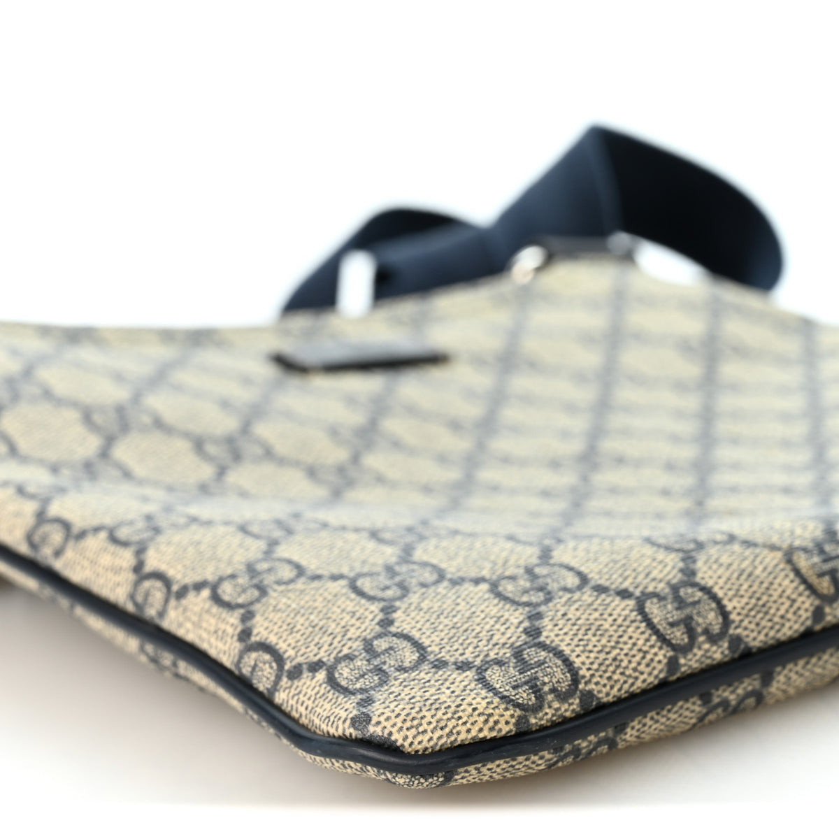 GG Supreme Monogram Small Flat Messenger Bag Navy