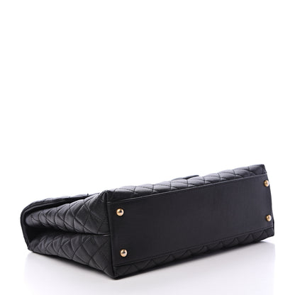 Chanel Caviar Lizard Quilted Large Coco Handle Flap Black 3 of 10