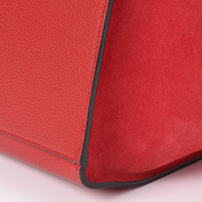 Celine Drummed Calfskin Suede Medium Trapeze Coquelicot 14 of 14