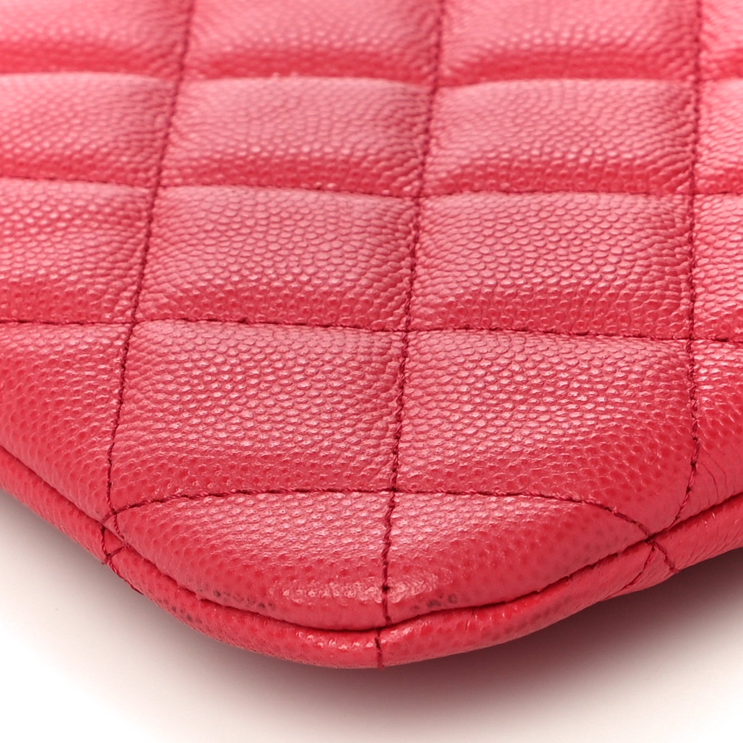 Chanel Caviar Quilted Medium Cosmetic Case Dark Pink 9 of 11