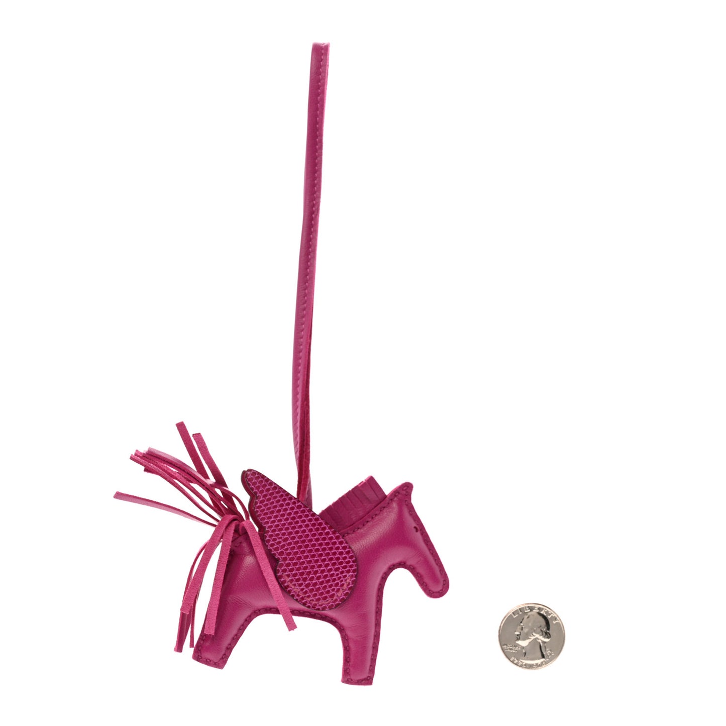 Milo Lambskin Lizard Touch Grigri Rodeo Pegase Horse Bag Charm PM Rose Poupre