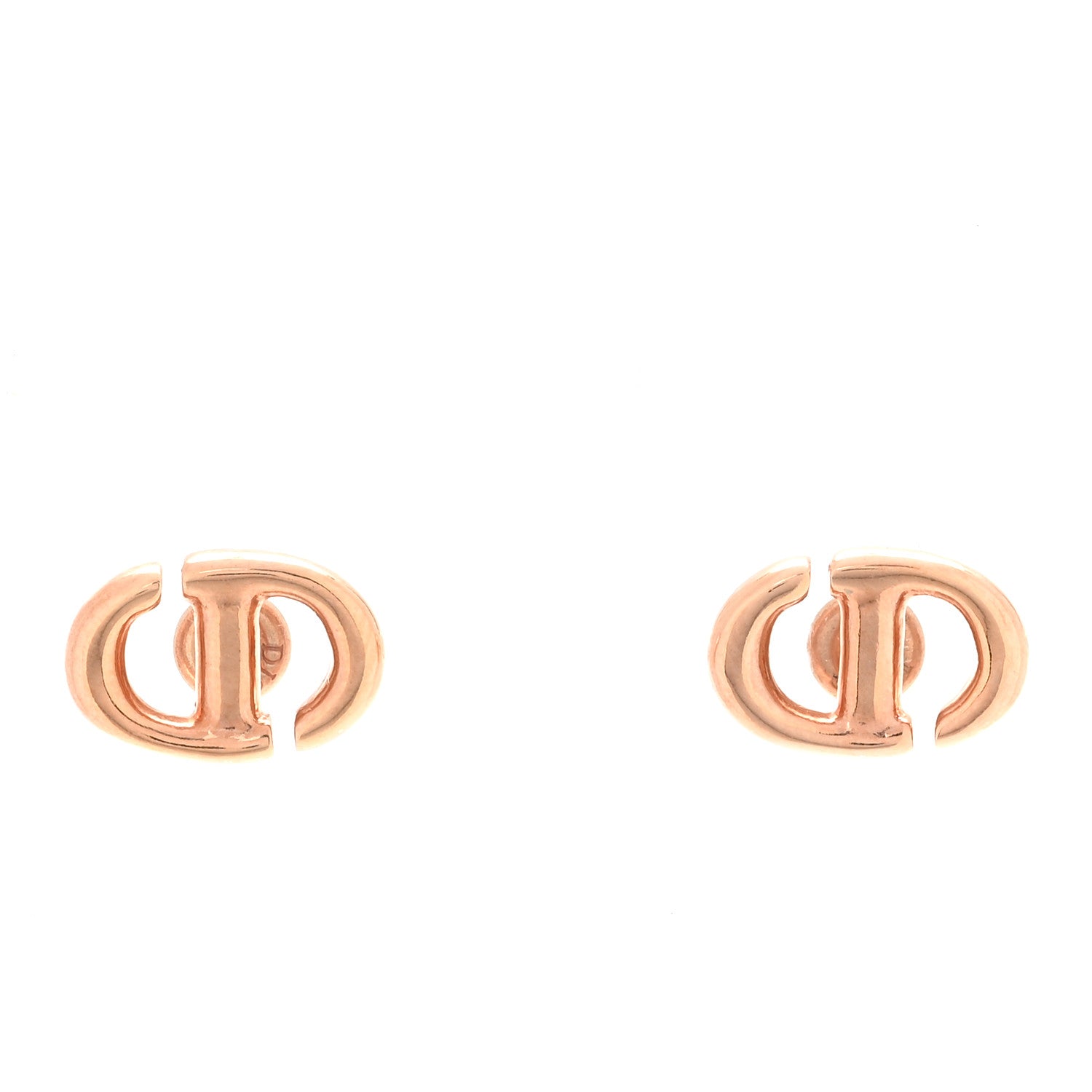 Christian Dior Metal Petit CD Stud Earrings Pink Gold 1 of 5