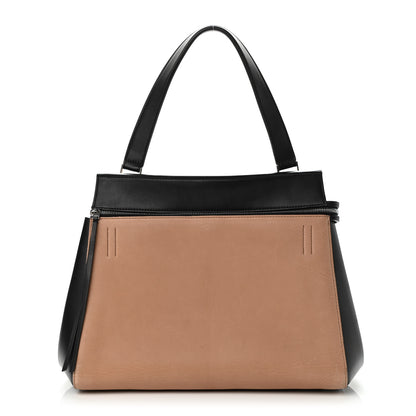 Celine Supple Calfskin Large Bi-Color Edge Shoulder Bag Beige 1 of 21