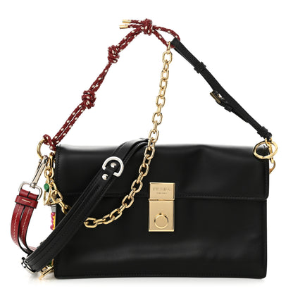 Prada Calfskin Soft Sound Charms Shoulder Bag Black 1 of 10
