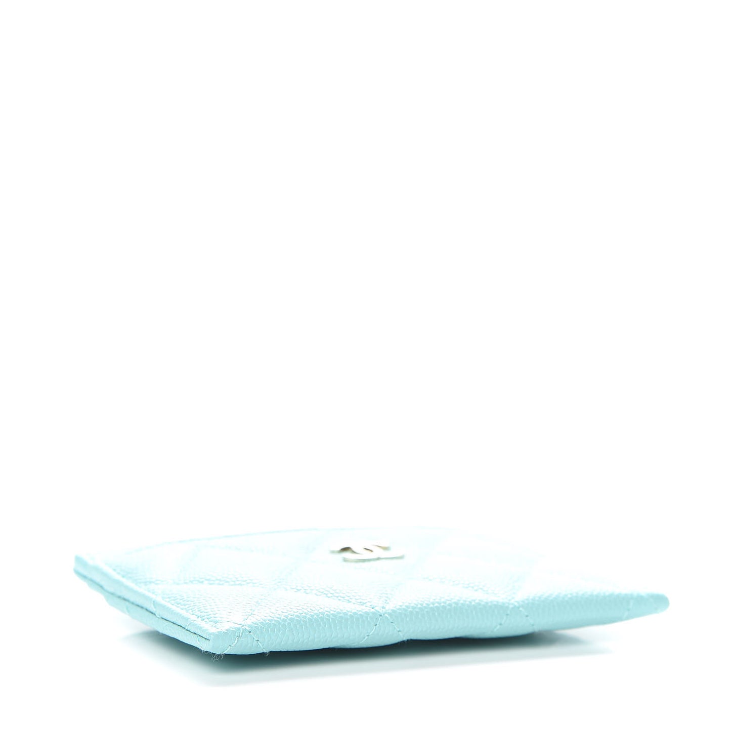 Caviar Quilted Card Holder Light Blue