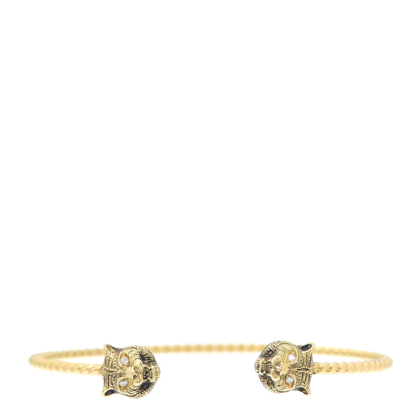 18K Yellow Gold Diamond Marche des Merveilles Tiger Cuff Bracelet