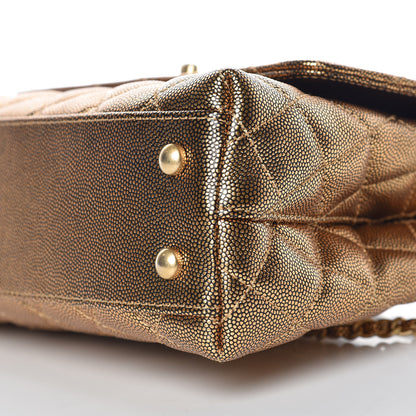Chanel Metallic Caviar Quilted Mini Coco Handle Flap Gold 6 of 10