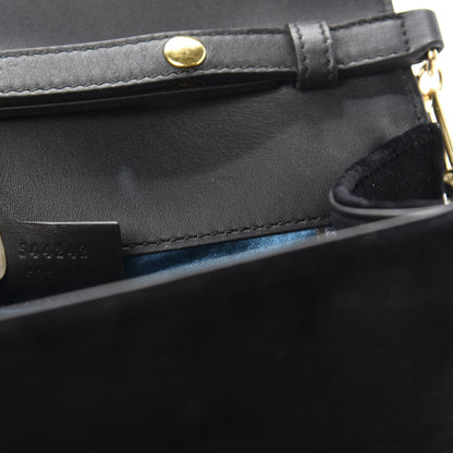 Gucci Velvet Crystal Square G Shoulder Bag Black 8 of 10