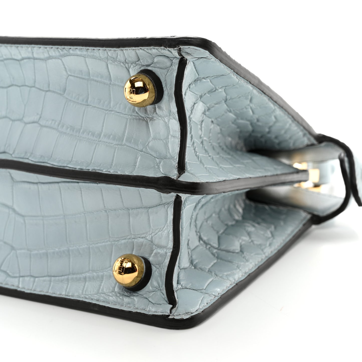 Shiny Crocodile Petite Peekaboo I SEE U Satchel Light Blue