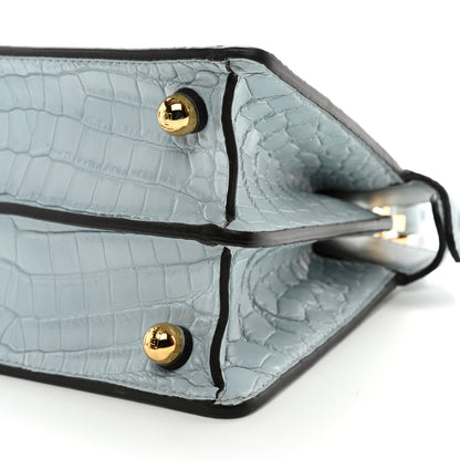 Fendi Shiny Crocodile Petite Peekaboo I SEE U Satchel Light Blue 10 of 10