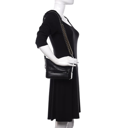 Chanel Aged Calfskin Quilted Small Gabrielle Hobo Black 3 of 11