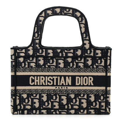 Christian Dior Oblique Mini Book Tote Blue Multicolor 1 of 12