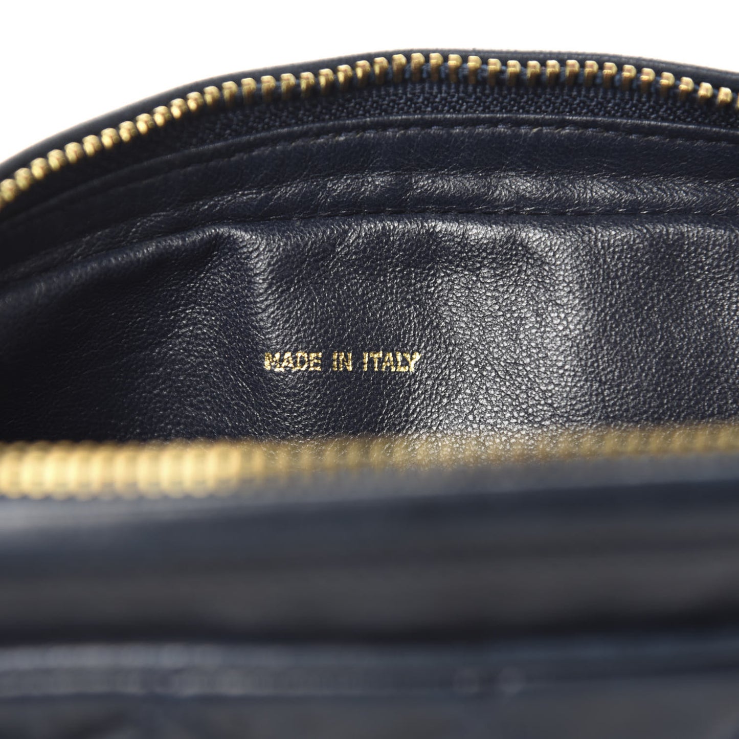 Lambskin Quilted CC Tassel Camera Case Navy