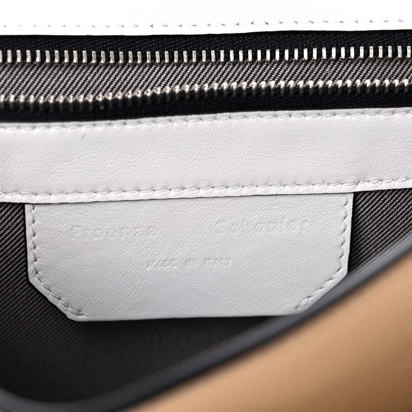 Lambskin Snakeskin Embossed Tiny PS1 Satchel Black Sand