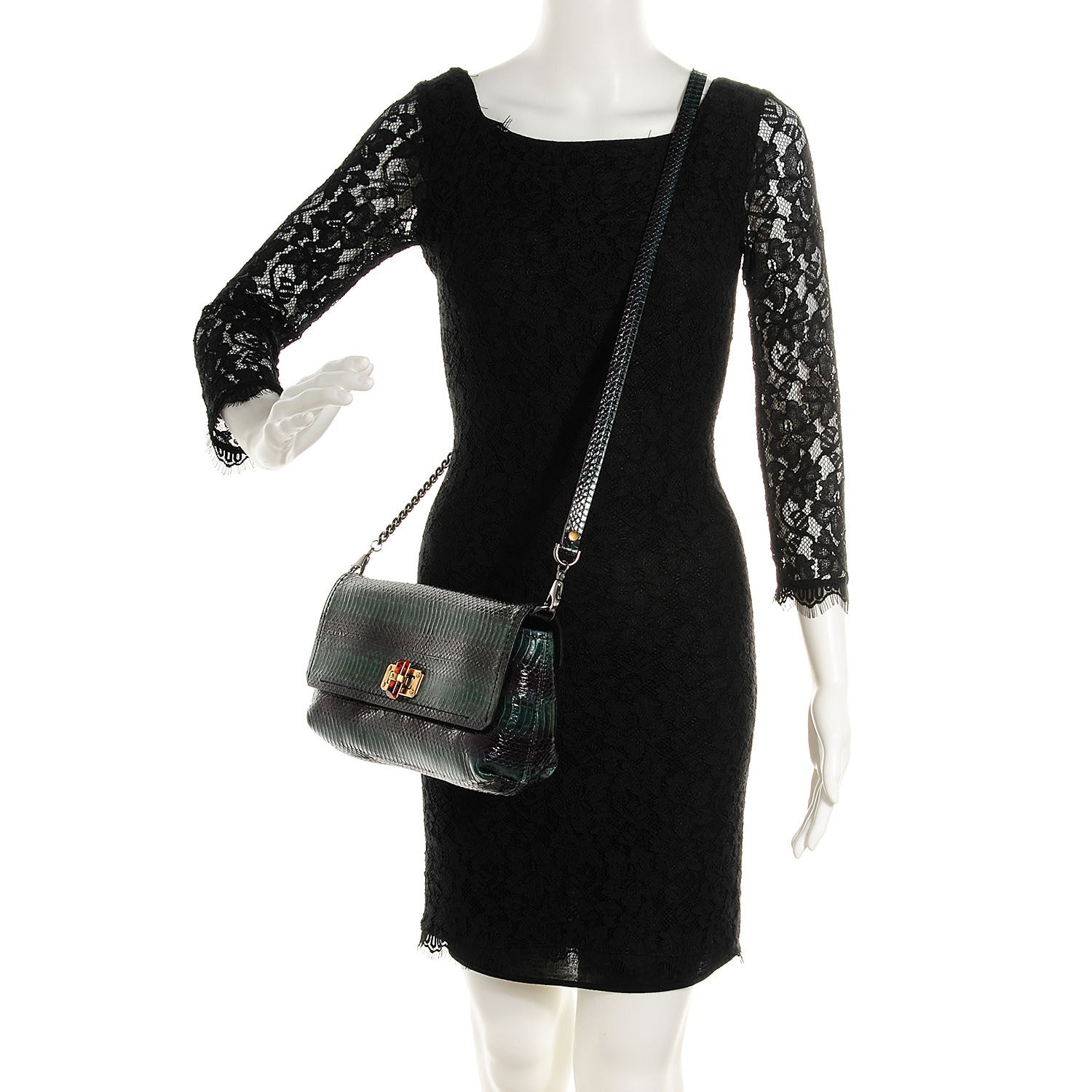 Lanvin Serpent Large Happy Cross Body Vert 2 of 8