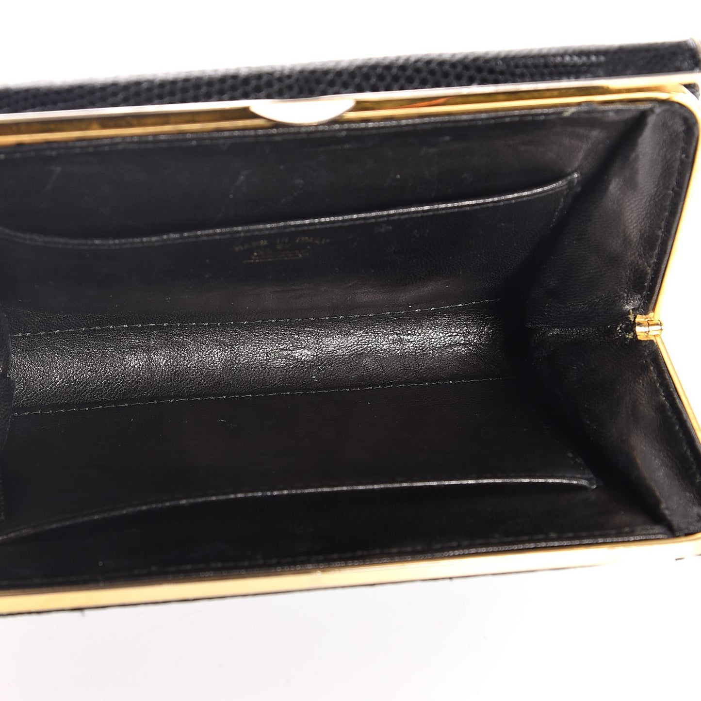 Lizard Box Clutch Black