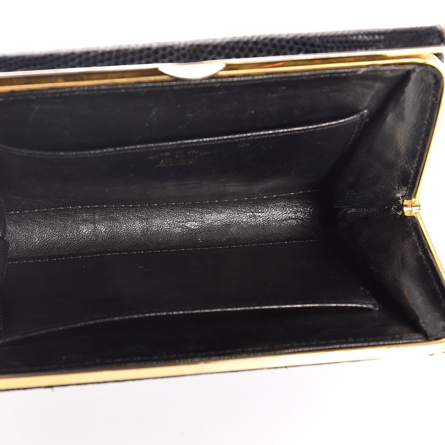 Gucci Lizard Box Clutch Black 5 of 6