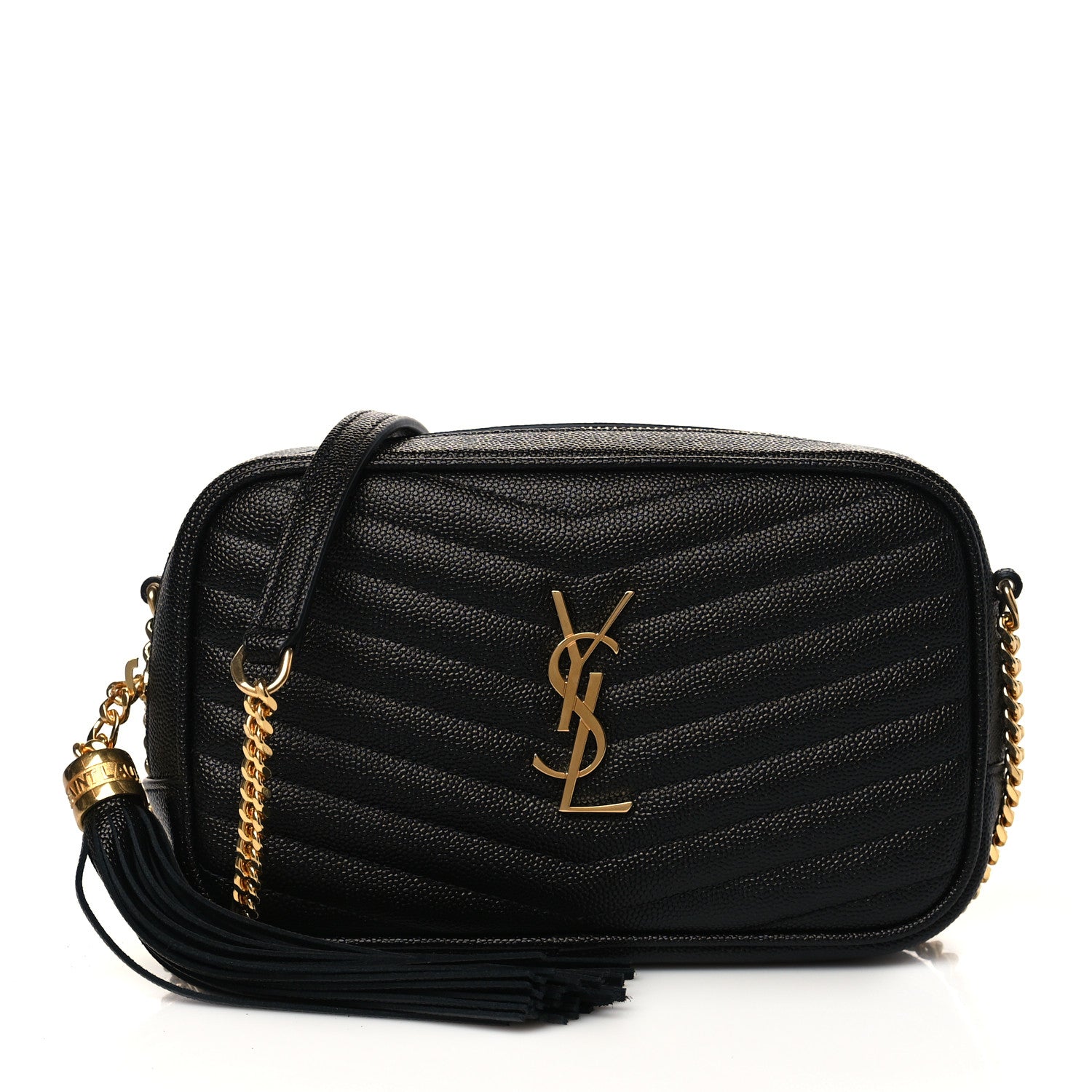 Saint Laurent Grain De Poudre Matelasse Monogram Mini Lou Camera Bag Black 1 of 11