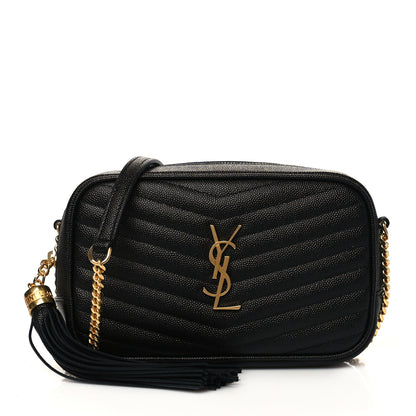 Saint Laurent Grain De Poudre Matelasse Monogram Mini Lou Camera Bag Black 1 of 11