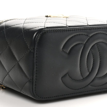 Chanel Lambskin Quilted Small Vanity Case With Chain Black 10 of 11