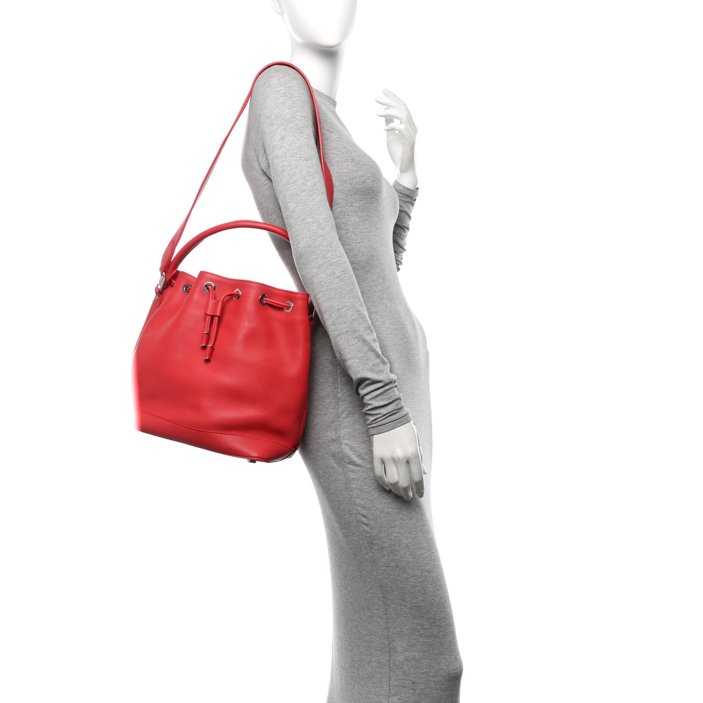 Calfskin Bucket Bag  Dark Pink