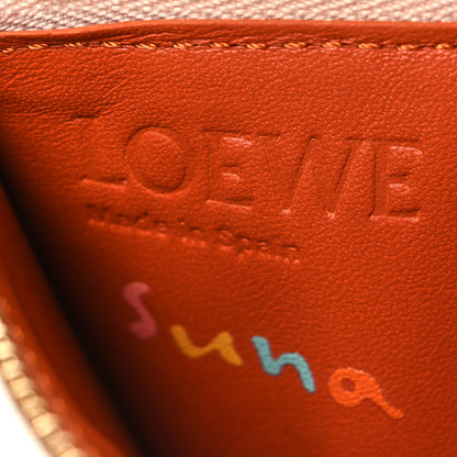 Loewe X SUNA FUJITA Satin Calfskin Hamster Zipped Card Coin Holder Talc 6 of 7