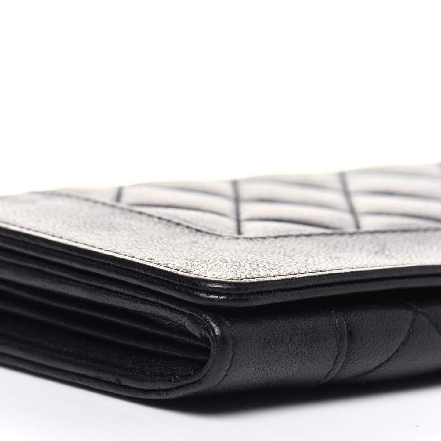 Sheepskin Quilted Mademoiselle Vintage Flap Wallet Black